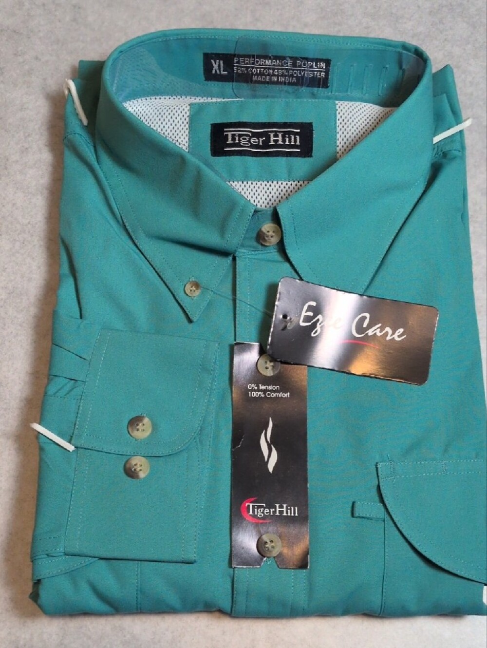 Tiger Hill Men's Long Sleeve Outdoor Utility Shirt Teal XL